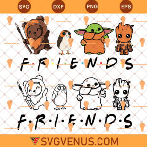 Friends-Ewok-Groot-Baby-Yoda-Porg-Mashup-SVG,-Baby-Yoda-Friends-Svg