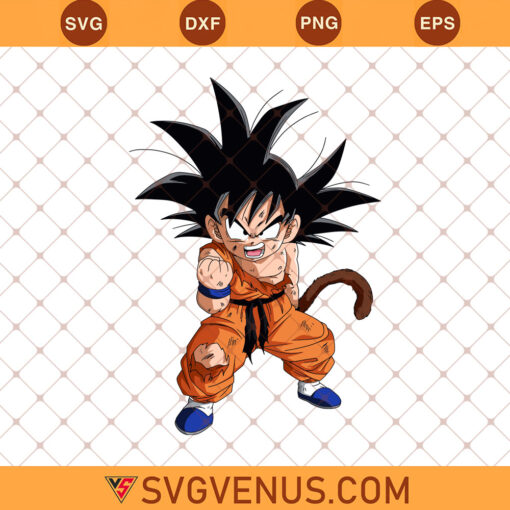 Goku Svg, Kid Goku Svg, Goku Chibi Svg, Goku Clipart, Goku Silhouette